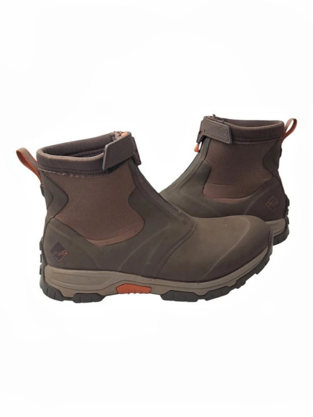 Muck Apex Mid Zip Boots Mens Size 13 Brown Waterproof Ankle Rain Hunting Rubber